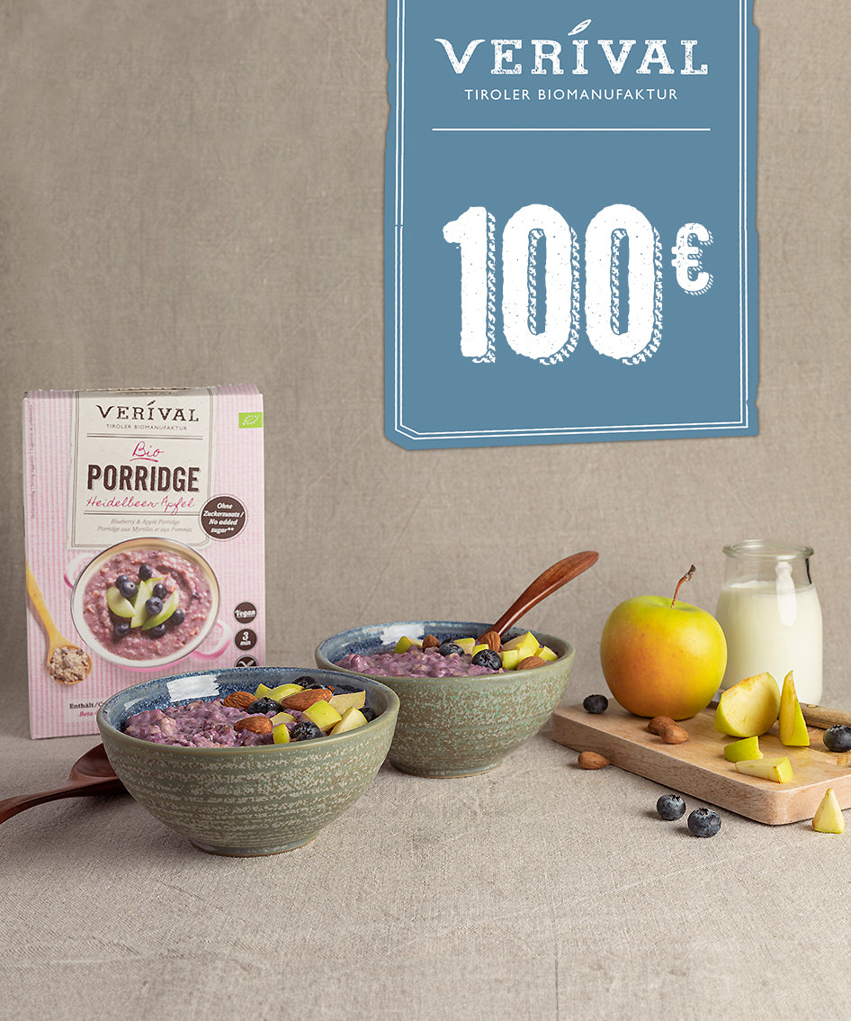 Die Verival Geschenk-Gutscheine werden mit dem 25€, 50€ oder 100€ Wert ausgegeben.
