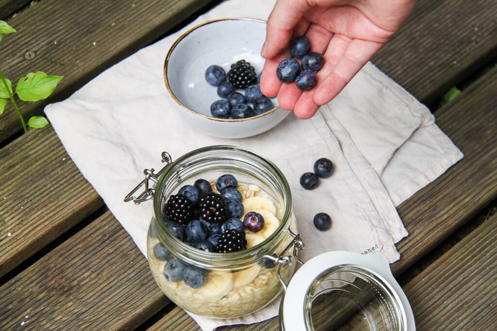 Blueberries as a topping
