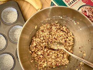 Rezept Lower Carb Granola Muffins Teig
