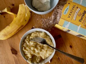 Rezept Frühstücksmuffins Kakao Banane Zubereitung